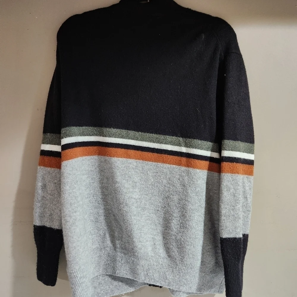 Vince Camuto Cardigan Black Grey Tan Size Large